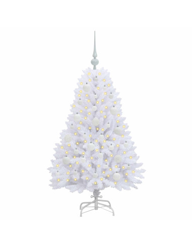 Albero di Natale Artificiale con Rami Pieghevoli Bianco 120 cm