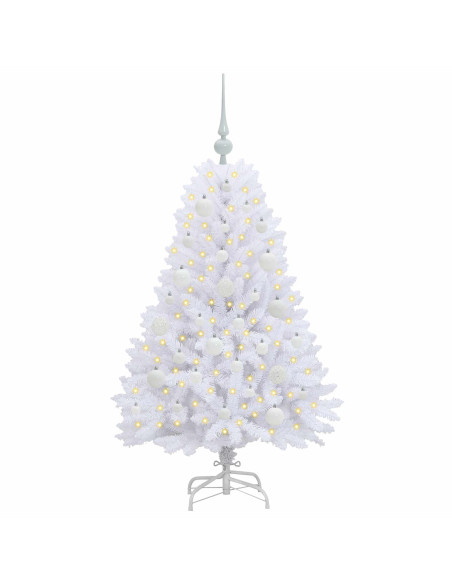 Albero di Natale Artificiale con Rami Pieghevoli Bianco 120 cm
