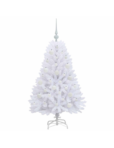 Albero di Natale Artificiale con Rami Pieghevoli Bianco 120 cm