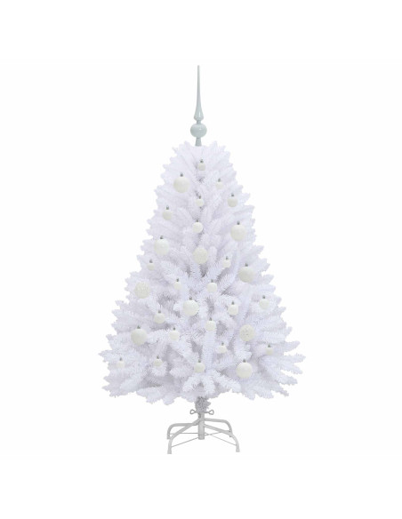 Albero di Natale Artificiale con Rami Pieghevoli Bianco 120 cm