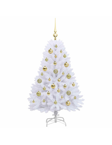 Albero di Natale Artificiale con Rami Pieghevoli Bianco 120 cm
