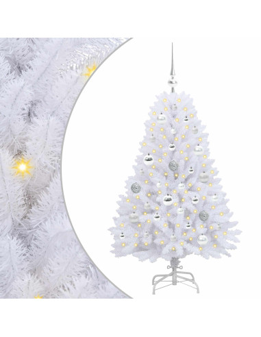 Albero di Natale Artificiale con Rami Pieghevoli Bianco 120 cm