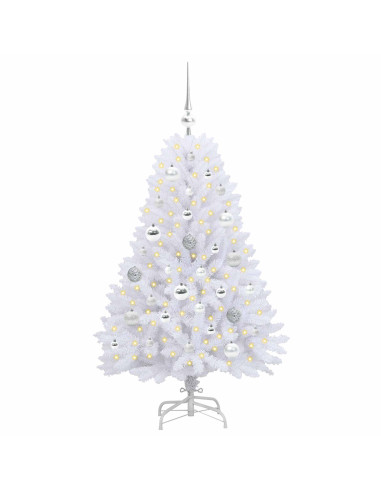 Albero di Natale Artificiale con Rami Pieghevoli Bianco 120 cm