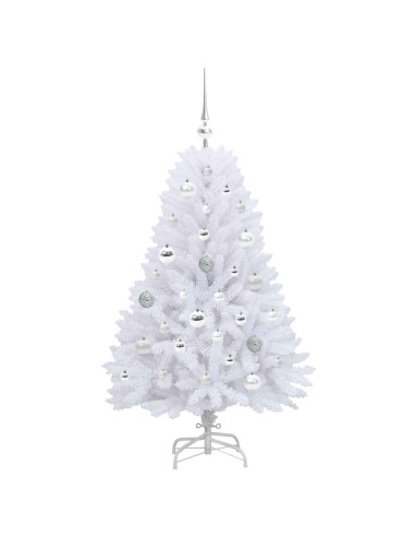 Albero di Natale Artificiale con Rami Pieghevoli Bianco 120 cm