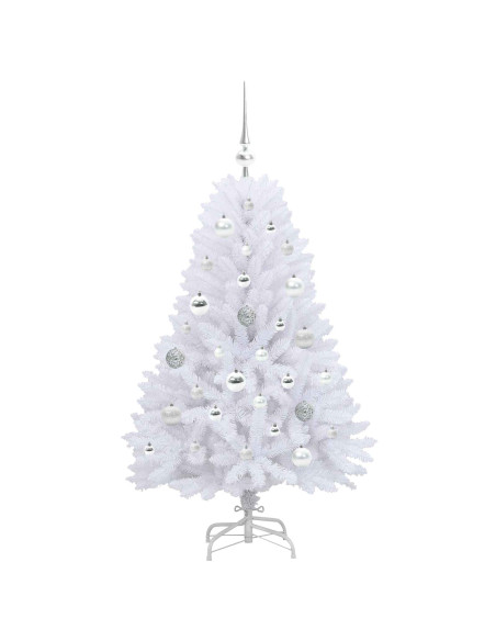 Albero di Natale Artificiale con Rami Pieghevoli Bianco 120 cm