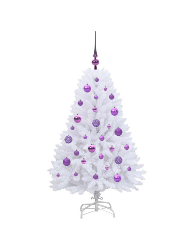 Albero di Natale Artificiale con Rami Pieghevoli Bianco 120 cm