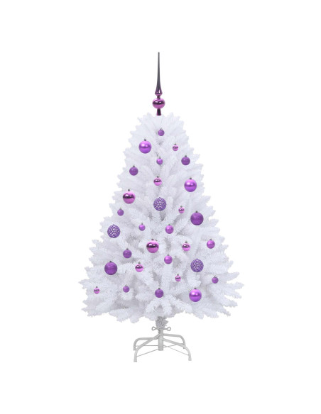 Albero di Natale Artificiale con Rami Pieghevoli Bianco 120 cm