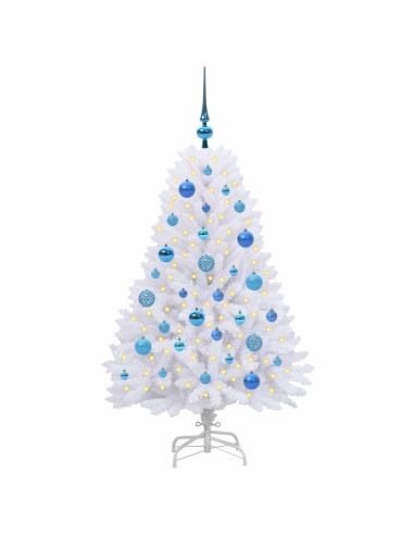 Albero di Natale Artificiale con Rami Pieghevoli Bianco 120 cm