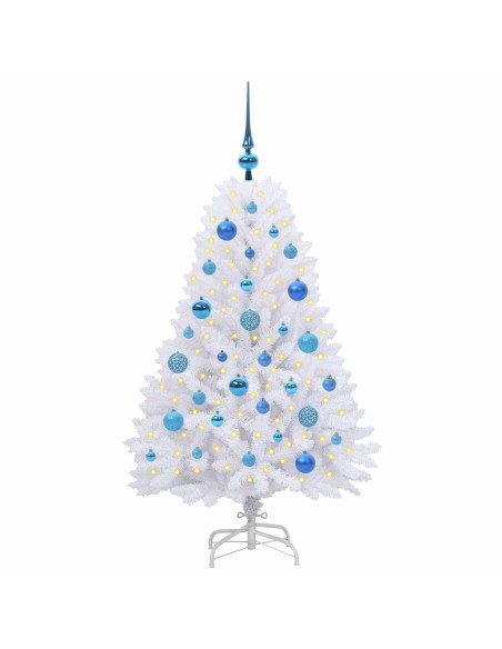 Albero di Natale Artificiale con Rami Pieghevoli Bianco 120 cm