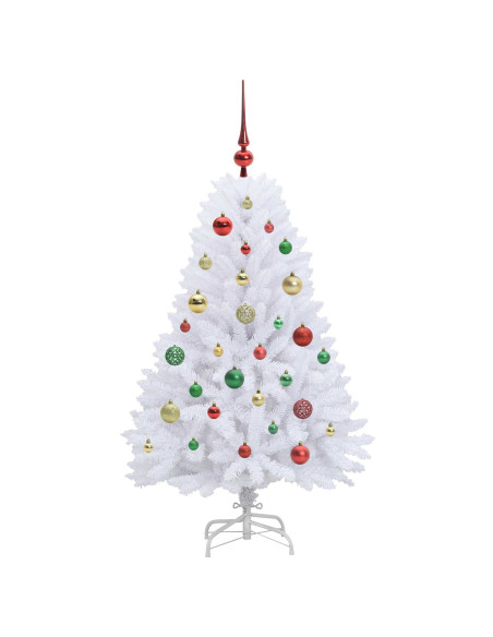 Albero di Natale Artificiale con Rami Pieghevoli Bianco 120 cm