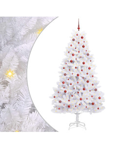 Albero di Natale Artificiale con Rami Pieghevoli Bianco 240 cm 2