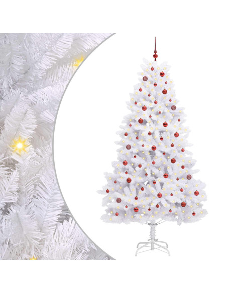 Albero di Natale Artificiale con Rami Pieghevoli Bianco 240 cm