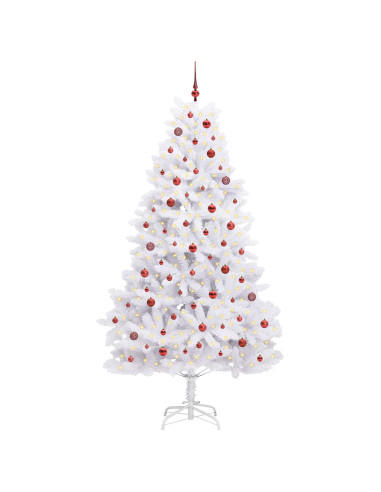 Albero di Natale Artificiale con Rami Pieghevoli Bianco 240 cm