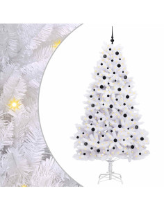 Albero di Natale Artificiale con Rami Pieghevoli Bianco 240 cm 2