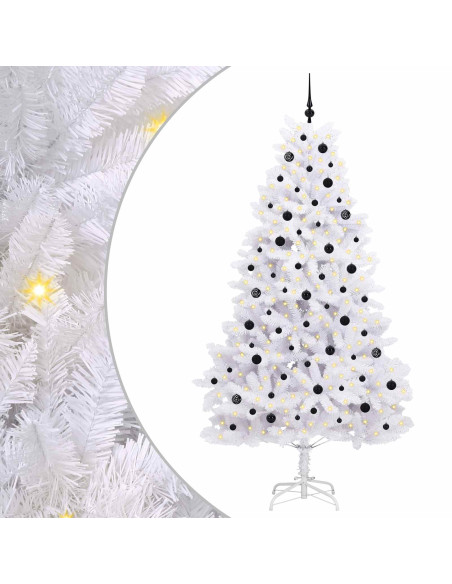 Albero di Natale Artificiale con Rami Pieghevoli Bianco 240 cm