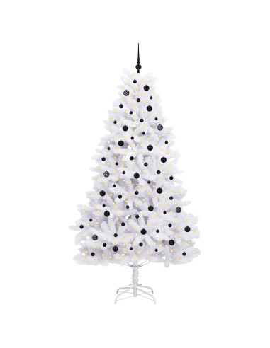 Albero di Natale Artificiale con Rami Pieghevoli Bianco 240 cm