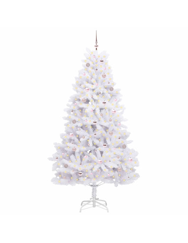 Albero di Natale Artificiale con Rami Pieghevoli Bianco 240 cm