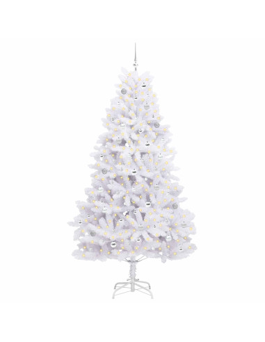 Albero di Natale Artificiale con Rami Pieghevoli Bianco 240 cm