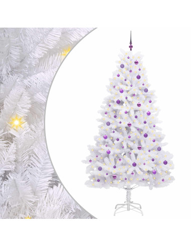 Albero di Natale Artificiale con Rami Pieghevoli Bianco 240 cm