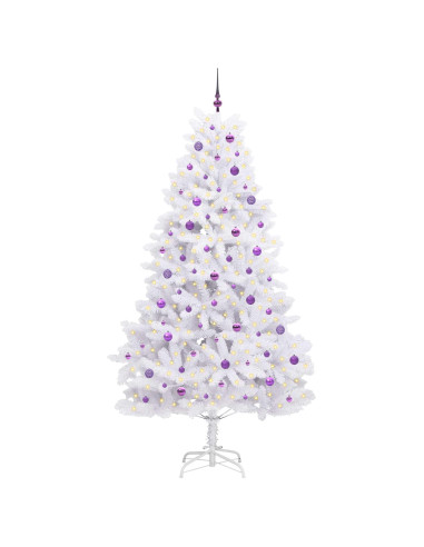 Albero di Natale Artificiale con Rami Pieghevoli Bianco 240 cm