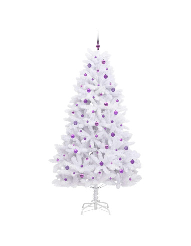 Albero di Natale Artificiale con Rami Pieghevoli Bianco 240 cm