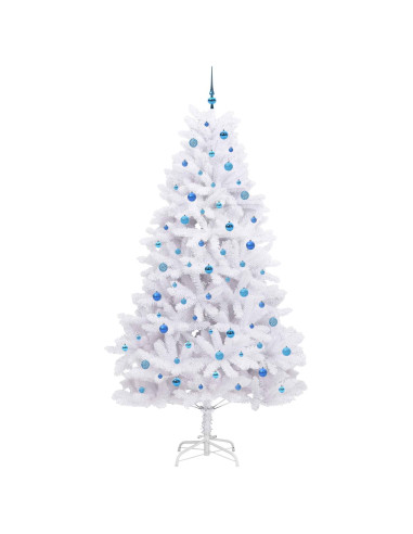 Albero di Natale Artificiale con Rami Pieghevoli Bianco 240 cm