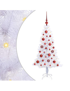 Albero di Natale artificiale Bianco 120 cm PVC e Acciaio 2