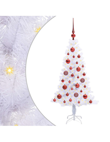 Albero di Natale artificiale Bianco 120 cm PVC e Acciaio