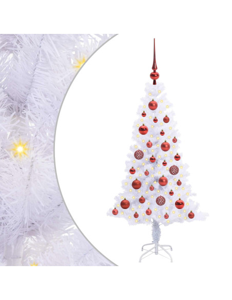 Albero di Natale artificiale Bianco 120 cm PVC e Acciaio