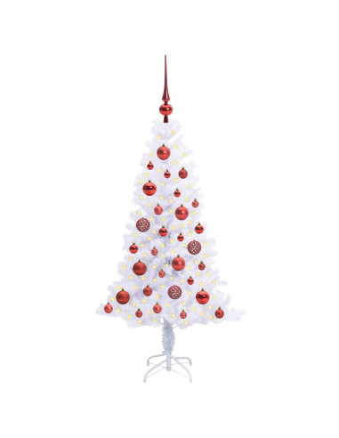 Albero di Natale artificiale Bianco 120 cm PVC e Acciaio