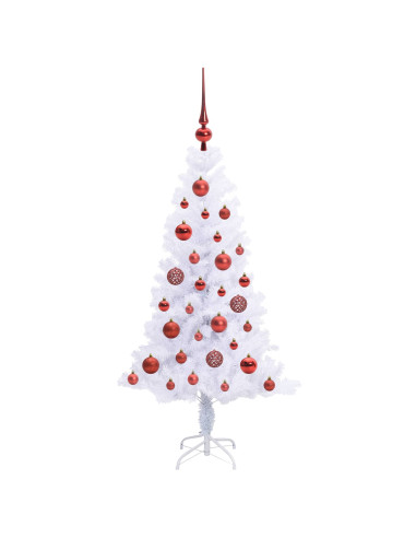 Albero di Natale artificiale Bianco 120 cm PVC e Acciaio