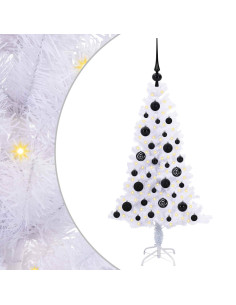 Albero di Natale artificiale Bianco 120 cm PVC e Acciaio 2
