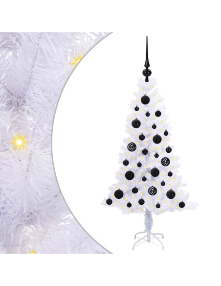 Albero di Natale artificiale Bianco 120 cm PVC e Acciaio