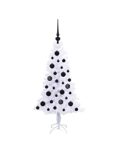 Albero di Natale artificiale Bianco 120 cm PVC e Acciaio