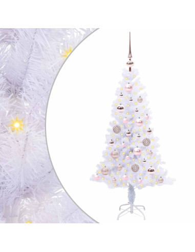Albero di Natale artificiale Bianco 120 cm PVC e Acciaio