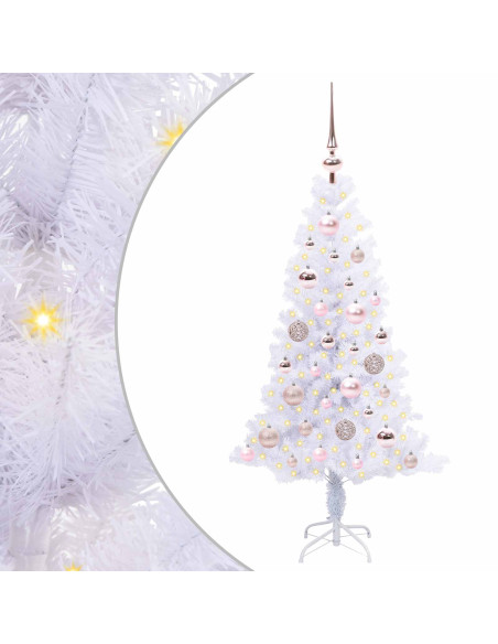 Albero di Natale artificiale Bianco 120 cm PVC e Acciaio