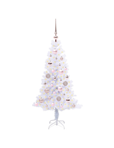 Albero di Natale artificiale Bianco 120 cm PVC e Acciaio