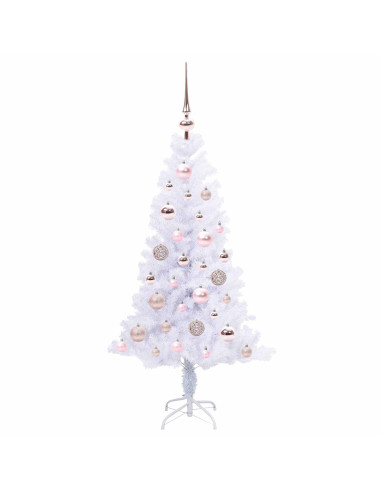 Albero di Natale artificiale Bianco 120 cm PVC e Acciaio