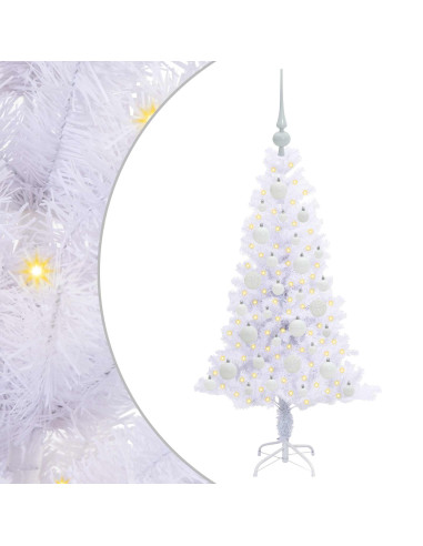 Albero di Natale artificiale Bianco 120 cm PVC e Acciaio