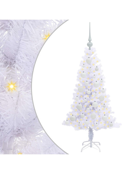 Albero di Natale artificiale Bianco 120 cm PVC e Acciaio