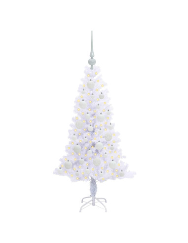 Albero di Natale artificiale Bianco 120 cm PVC e Acciaio