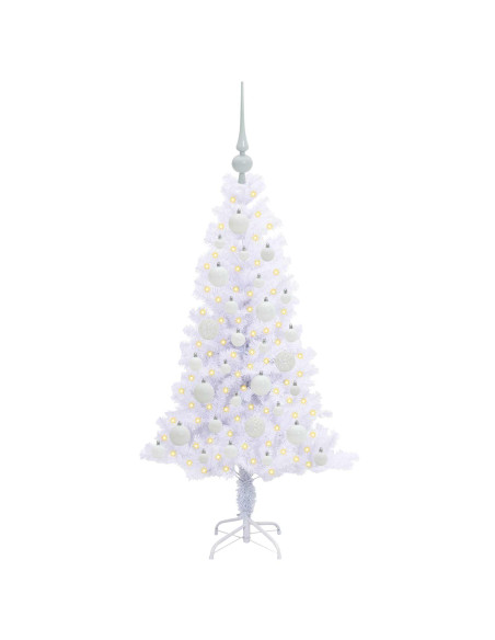 Albero di Natale artificiale Bianco 120 cm PVC e Acciaio