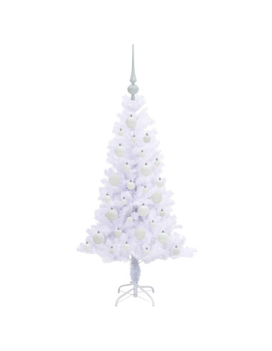 Albero di Natale artificiale Bianco 120 cm PVC e Acciaio