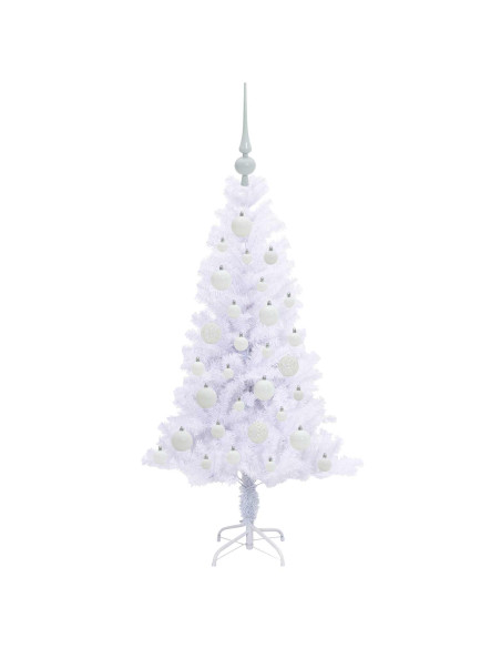 Albero di Natale artificiale Bianco 120 cm PVC e Acciaio