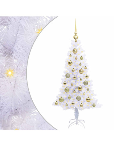 Albero di Natale artificiale Bianco 120 cm PVC e Acciaio