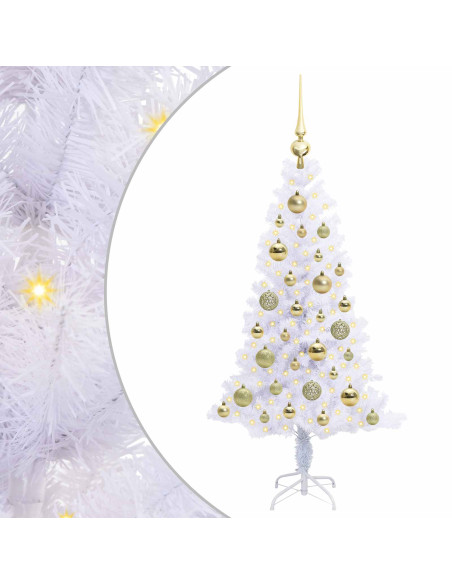 Albero di Natale artificiale Bianco 120 cm PVC e Acciaio