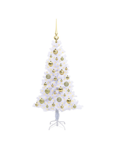 Albero di Natale artificiale Bianco 120 cm PVC e Acciaio