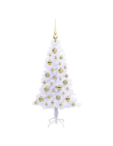 Albero di Natale artificiale Bianco 120 cm PVC e Acciaio