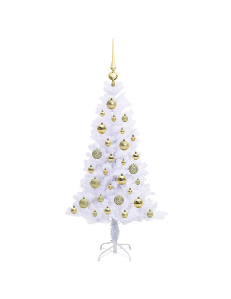 Albero di Natale artificiale Bianco 120 cm PVC e Acciaio