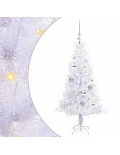 Albero di Natale artificiale Bianco 120 cm PVC e Acciaio 2